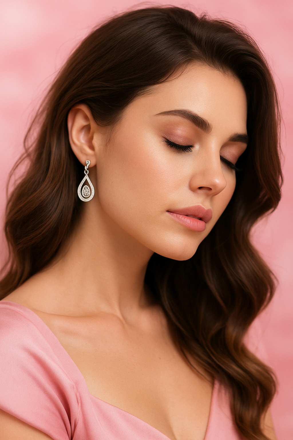 Celestia Design – Silver Teardrop Earrings featuring Crystals by Swarovski®