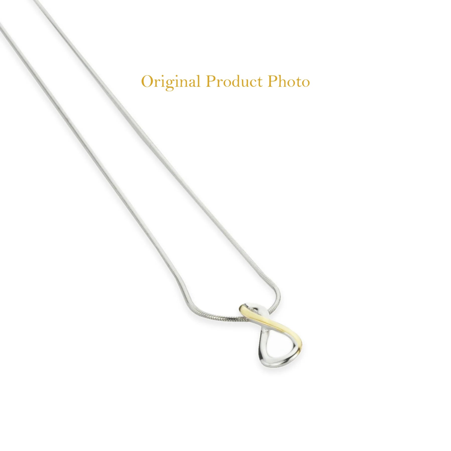 Silver and gold pendant necklace – elegant sterling silver Eternity collier for women