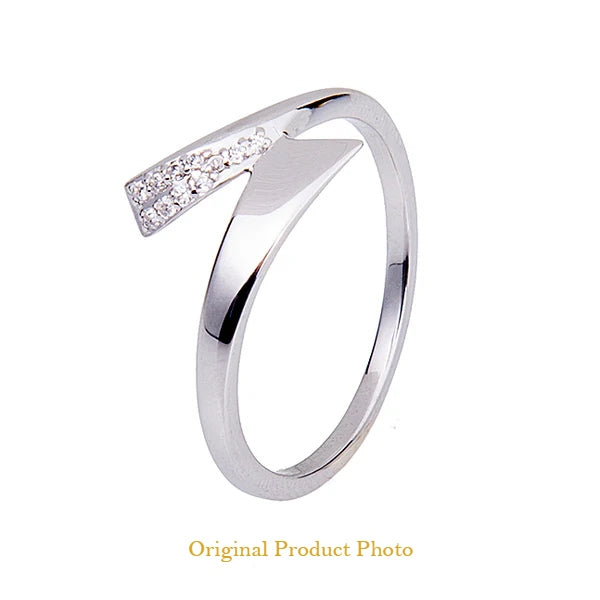 Sterling silver women’s ring with pavé crystal stones – elegant Florence modern ring design