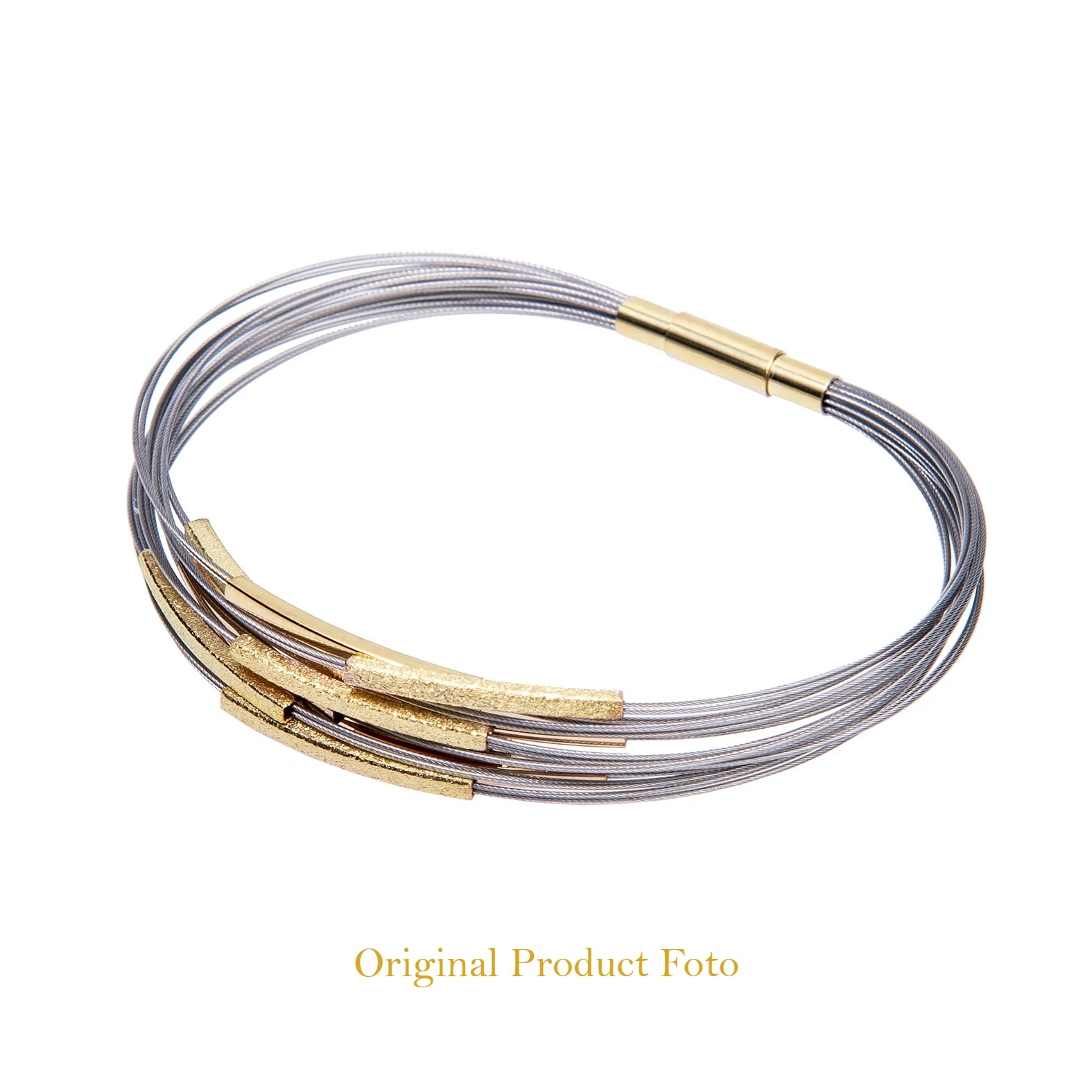 Gold and silver multi strand bracelet – elegant women’s fashion bangle for everyday wear