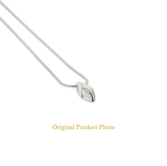Silver leaf pendant necklace – minimalist sterling silver women’s necklace