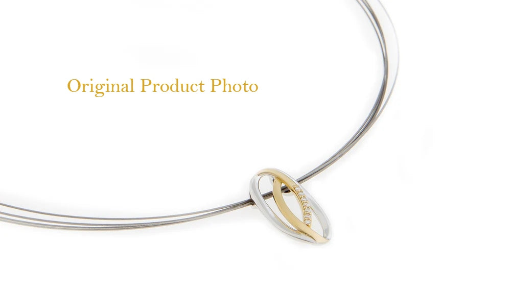 Sunrise Collier – sterling silver and gold necklace with diamond accents for women